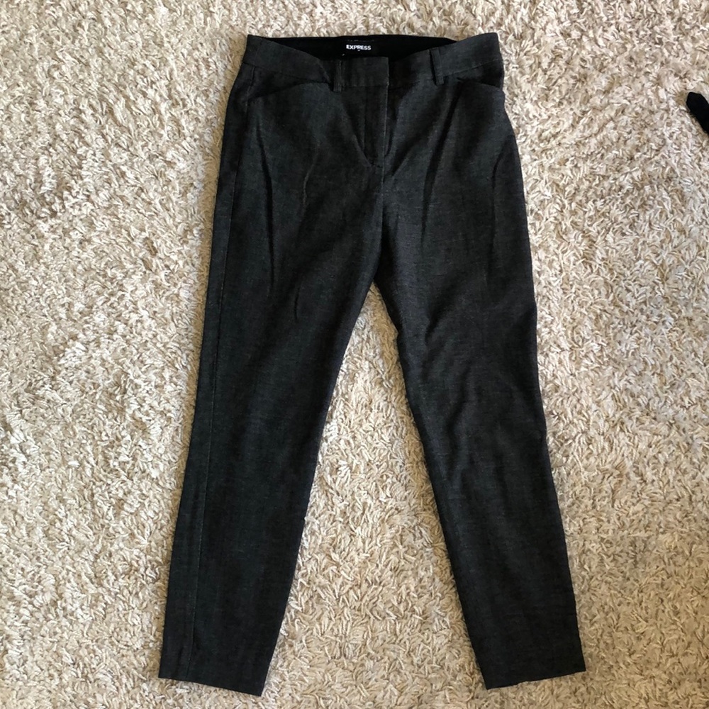 Gray skinny mid rise ankle stretch machine washable work pant, 4